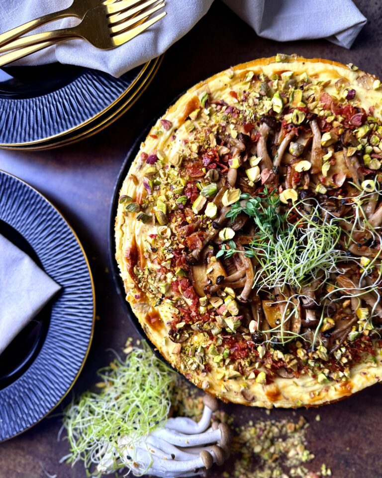 Grybų – kreminio sūrio pyragas