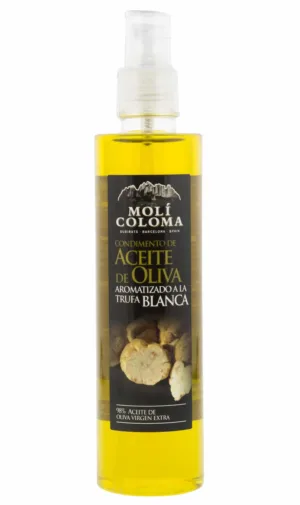 Purškiamas alyvuogių aliejus su baltaisiais trumais