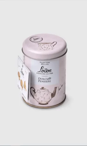 Loison sausainiai skardinėje dėžutėje LIMONE, ALBICOCCA, PEAR